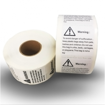 biodegradable custom personalized designed paper warning stickerlabel